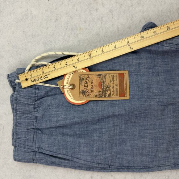Faherty Essential Chambray Short 6.5" Drawstring Size Small indigo Dye NEW - Picture 6 of 15